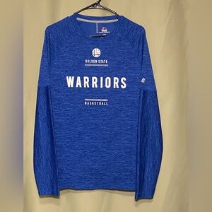 Golden State Warriors Majestic Flex Blend Coolbase Long Sleeve Shirt Men L Blue